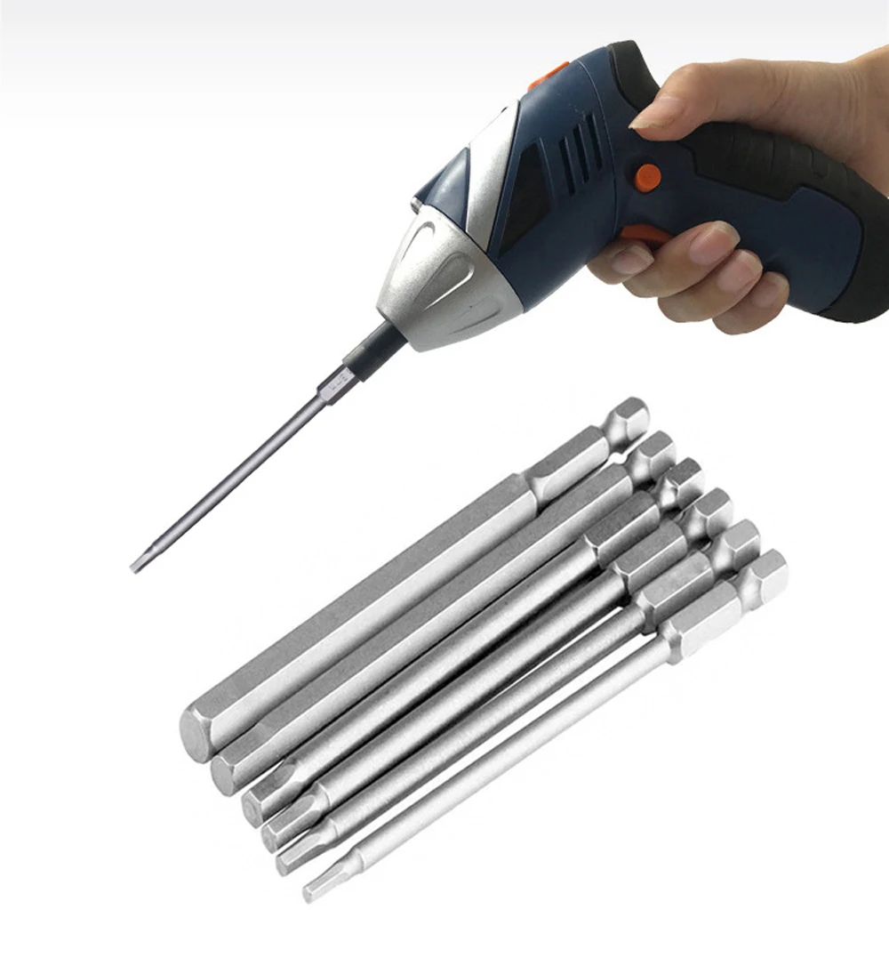 100mm 8pcs Hex Head Allen Wrench Drill Bits Set SAE Metric Allen Electric Hexagonal Bit Screwdriver Socket Bit Power Tool Parts