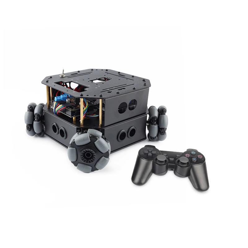 หุ่นยนต์ล้อรถยนต์4WD OMNI โปรแกรม RC แบบไร้สายสำหรับการหลีกเลี่ยงสิ่งกีดขวาง Arduino