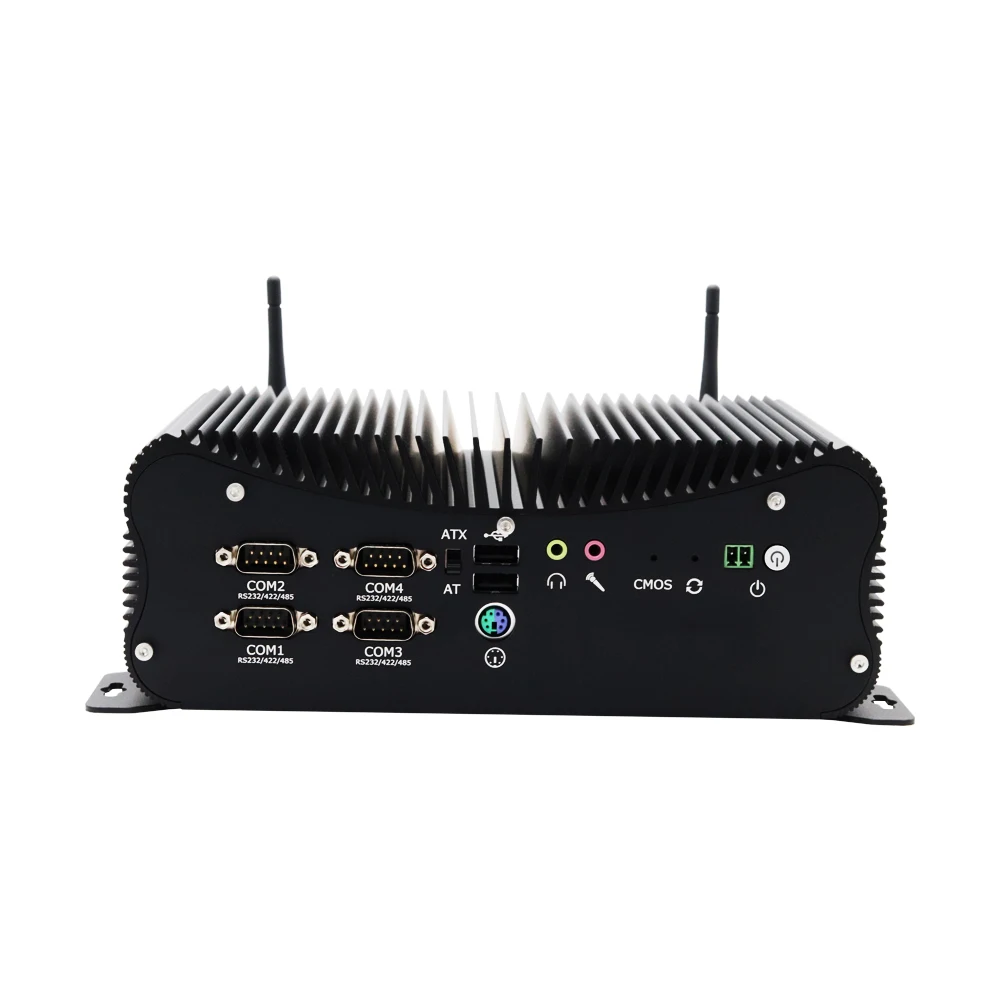 Встроенный безвентиляторный промышленный компьютер Core i5-4278U i7-4500U 6x DB9 COM 8G DDR3 256G SSD HD VGA Dual i211 Network Commercial PC