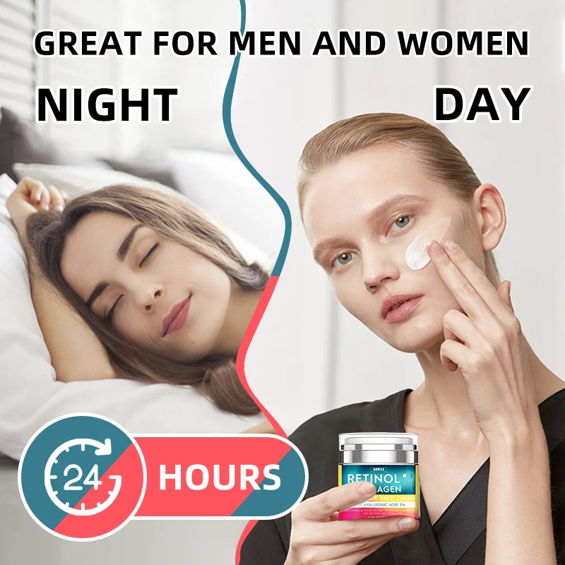 Sumax Retinol Collagen Face Cream 50ml Moisturizer with Hyaluronic Acid 5% Moisturizing Firming Brightening skincare