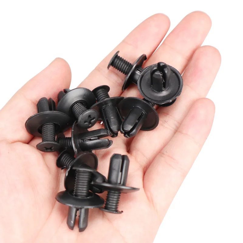 8 มม./6 มม.พลาสติก Rivets สกรูยึดรถ Fender สกรูกันชนคลิป Rivets อัตโนมัติ 8 มม.พลาสติก PUSH PIN คลิปรถอุปกรณ์เสริม