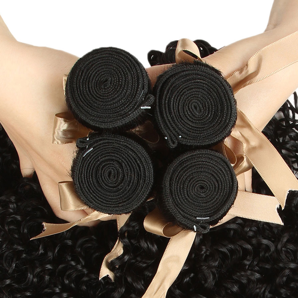 インドの変態カーリーバンドル人毛織りナチュラルカラー 1//3/4 バンドル取引ジェリーカーリー人毛エクステンション卸売