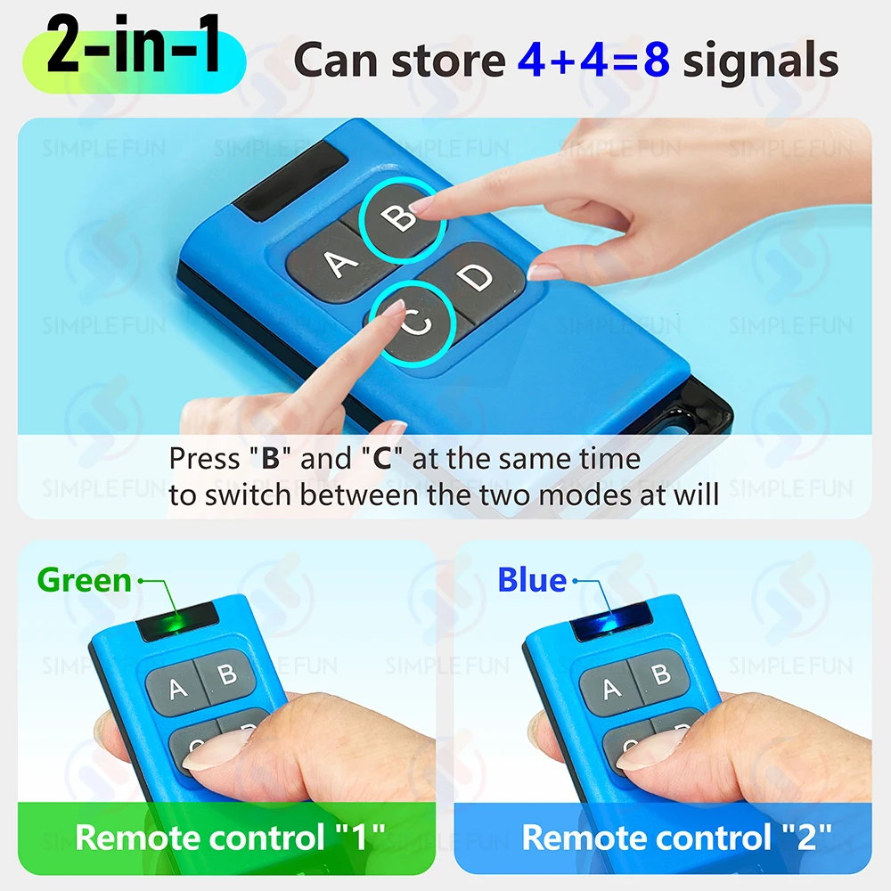 433Mhz 330Mhz 868Mhz Copy Remote Control 8-Channels Nice Came Doorhan 300~915Mhz Duplicator Garage Door Opener Clone Transmitter