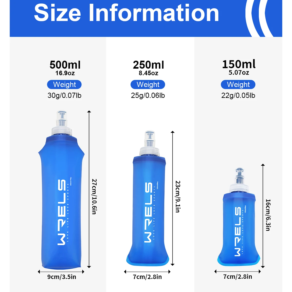 1pc150ml/250ml/500ml กลางแจ้งซิลิโคนกัดขนาดขวดน้ําวิ่งตั้งแคมป์เดินป่าท่องเที่ยวสะดวกขวดน้ํา
