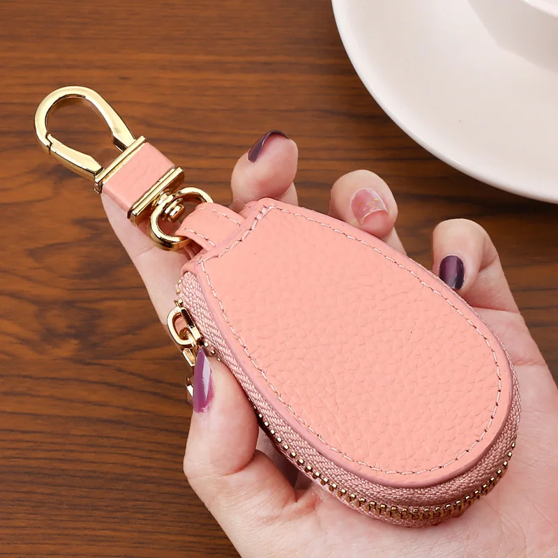 Unisex PU Leather Key Case For Car Key Wallet Pocket Key Holder Organizer Pouch Keys Organizer LargeCapacity Zipper Key Case Bag
