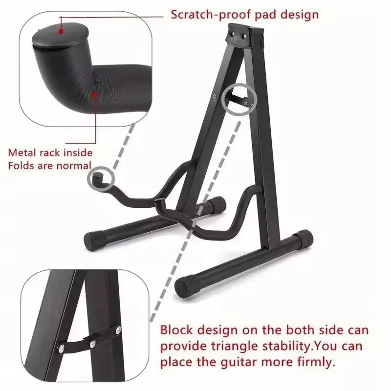 Portable Guitar Stand String Foldable Tripod Instruments Holder Lightweight Portable Bass Cello Stringed Instrument Stand Holder