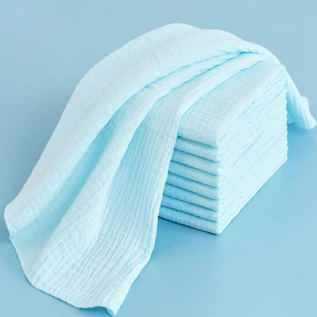 Fraldas de gaze para bebês 100% algodão, 10 peças, para troca de fraldas de bebê recém-nascido, 43x45cm, lavável, reutilizável, camada dupla, toalhas macias para bebês