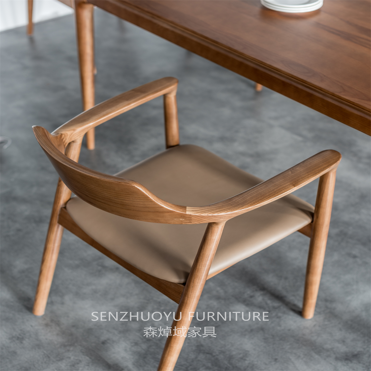 Silla de comedor de diseño de madera maciza, muebles de comedor, cafetería