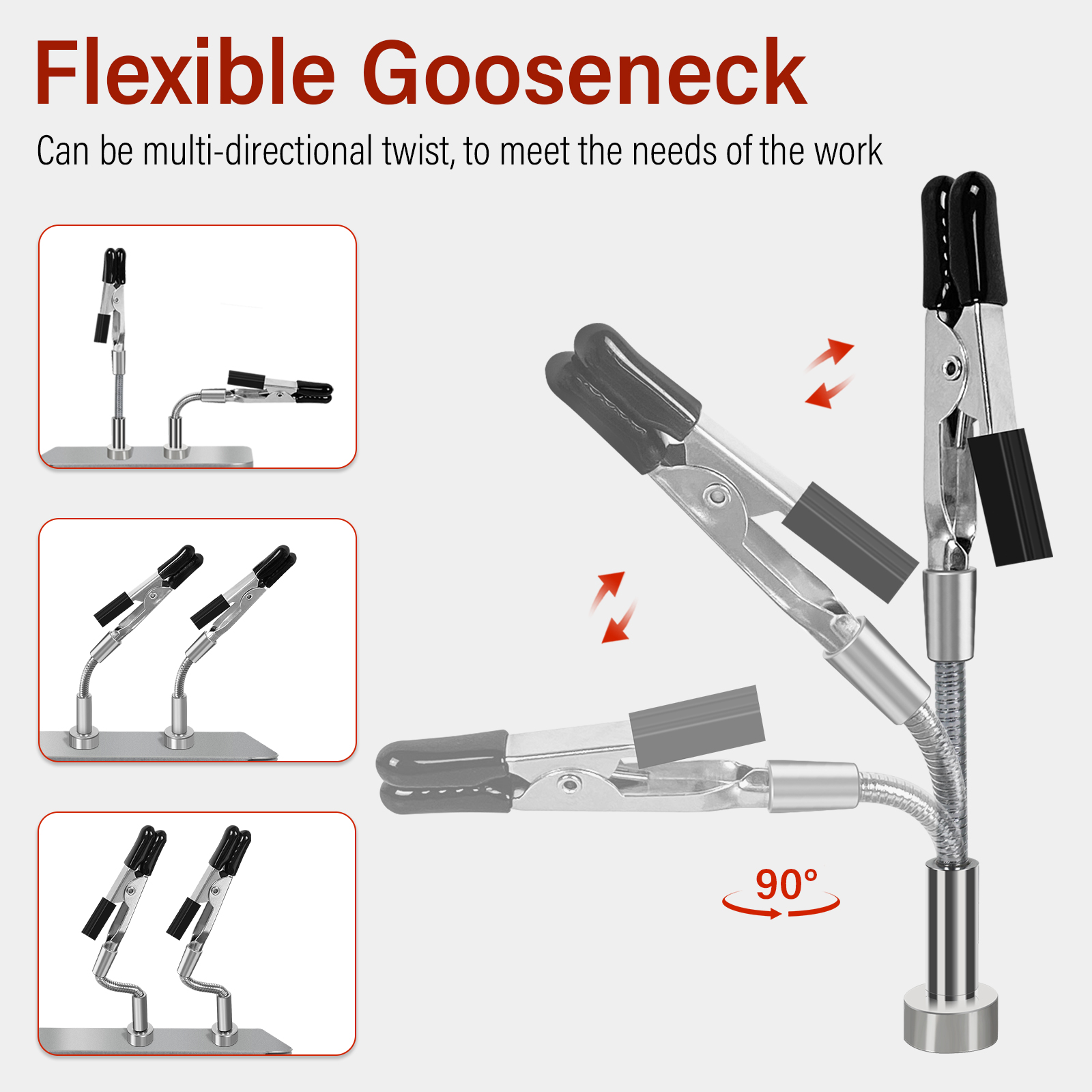 NEWACALOX Soldering Helping Hands 4 Magnetic Universal Flexible Arm Welding Assistant PCB Clamp Thir Hand Welding Repair Tools