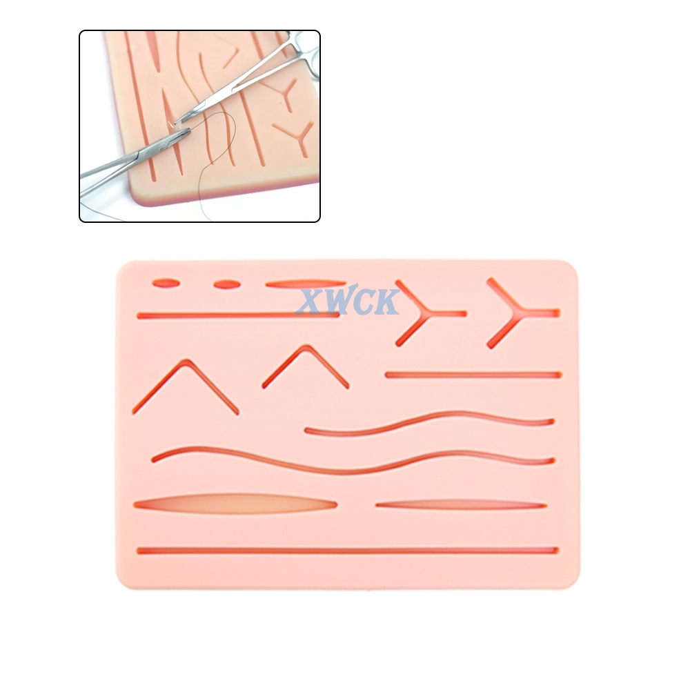 17 ชิ้น/เซ็ตซิลิโคนเย็บ Pad ชุดผิวทางการแพทย์ Sugical Suture Practice ชุดเทรนเนอร์ชุดเครื่องมือ