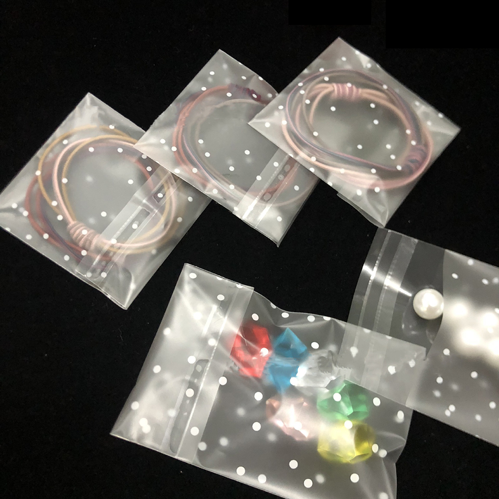 100 unids/lote bolsas de puntos transparentes pequeñas bolsas de embalaje de joyería Ziplock mantenimiento fresco a prueba de polvo resellable almacenamiento de galletas de caramelo DIY
