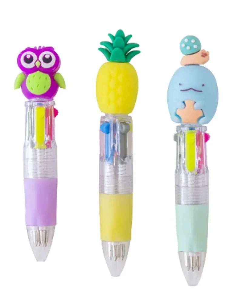 20 ชิ้น/ล็อตน่ารักการ์ตูน 4 สี Mini ปากกาลูกลื่น Kawaii Unicorn Flamingo Retractable เครื่องเขียนของขวัญอุปกรณ์สํานักงานโรงเรียน