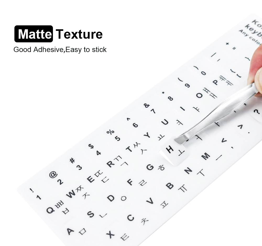 3 peças adesivo de teclado branco para substituição de teclado russo coreano árabe espanhol, adesivos universais para computador