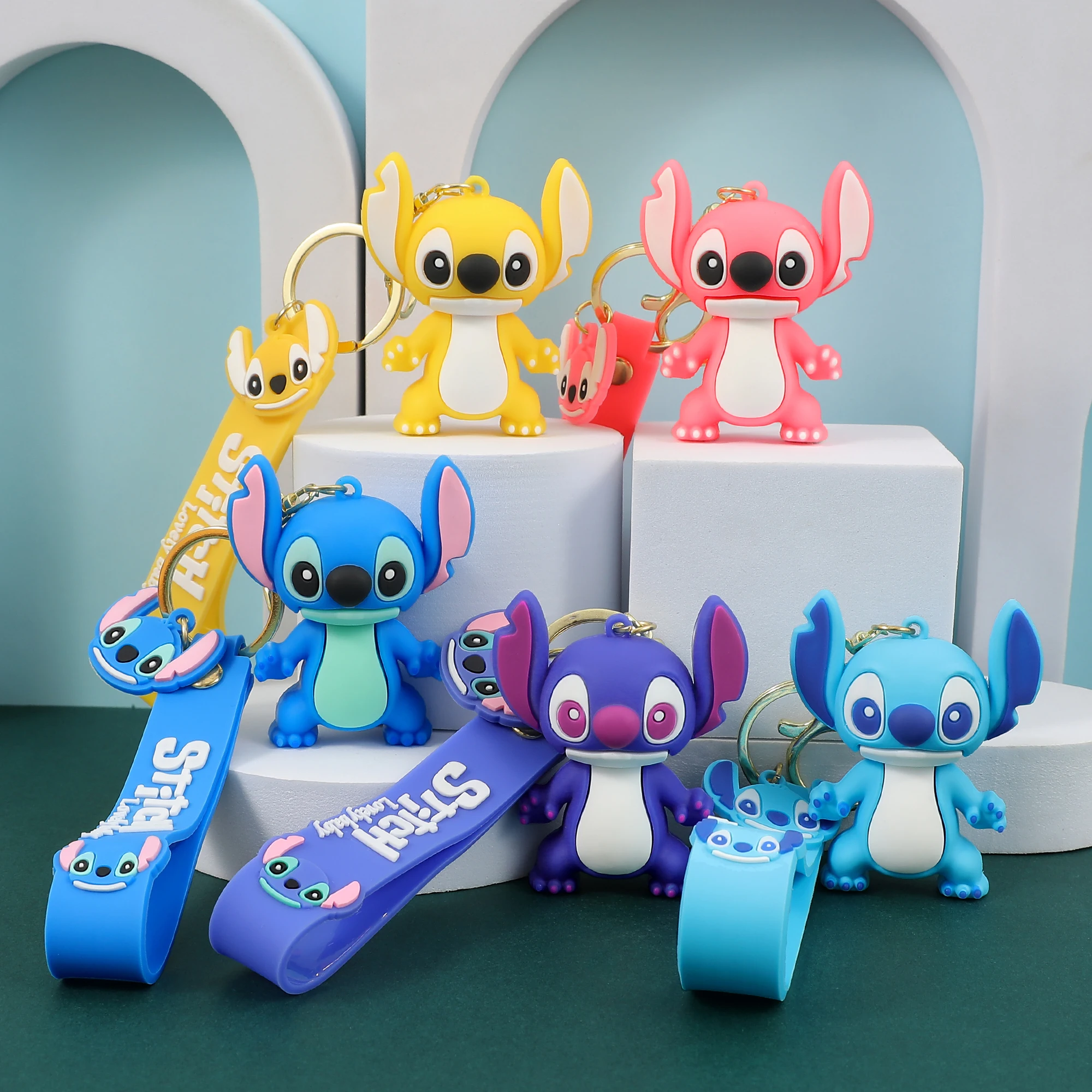 Disney Stitch Schlüsselanhänger – süße Lilo & Stitch Schlüsselanhänger, langlebige Anime-Schlüsselanhänger für Damen, Herren, Kinder, mehrfarbiges Geschenk