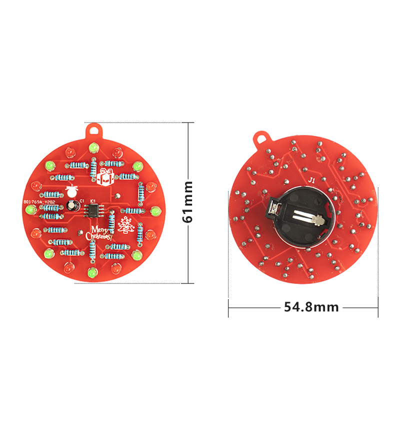 DIY Electronic Kit NE555 Red And Green LED Christmas Tree Decoration Flashing Light Electronic Component Fun Soldering DC 3V