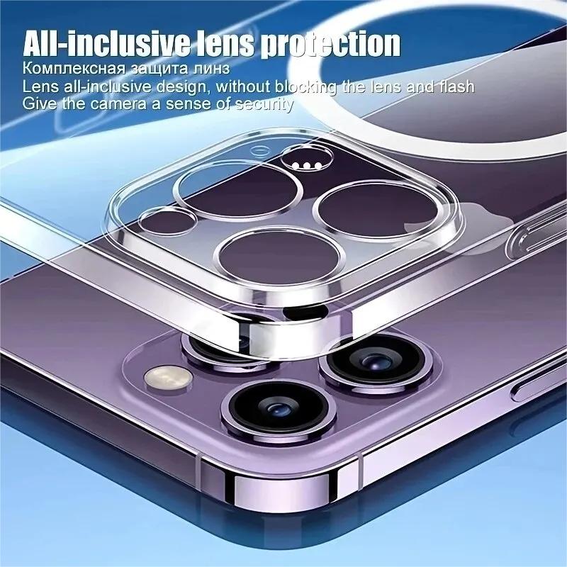 New Anti Drop For iPhone 15 14 13 12 11 Pro Max PC Material Non yellowing Magnetic Charging Anti slip Ultra thin Protective Case