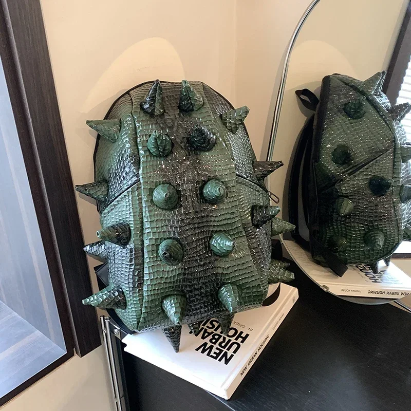 Hedgehog Shape PU Backpacks Large Capacity High Quality 2024 Fashion New Style Unique Design Personality Backpacks Bolsa