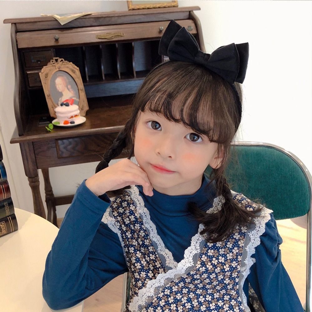 Ngọt Ngào Phụ Kiện Tóc Bạch Tuyết Tóc Đỏ Đen Nơ Dây Đeo Đầu Cho Bé Gái Nữ Mũ Đợi Đầu Đa Năng Retro Dây Thắt Nơ Băng Đô Quấn Tóc