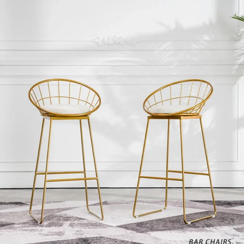 Nordic Style Metal Bar Stool Kitchen Modern Luxury High Seating Home Designer Kitchen Sillas Para Comedor Restaurant Furniture