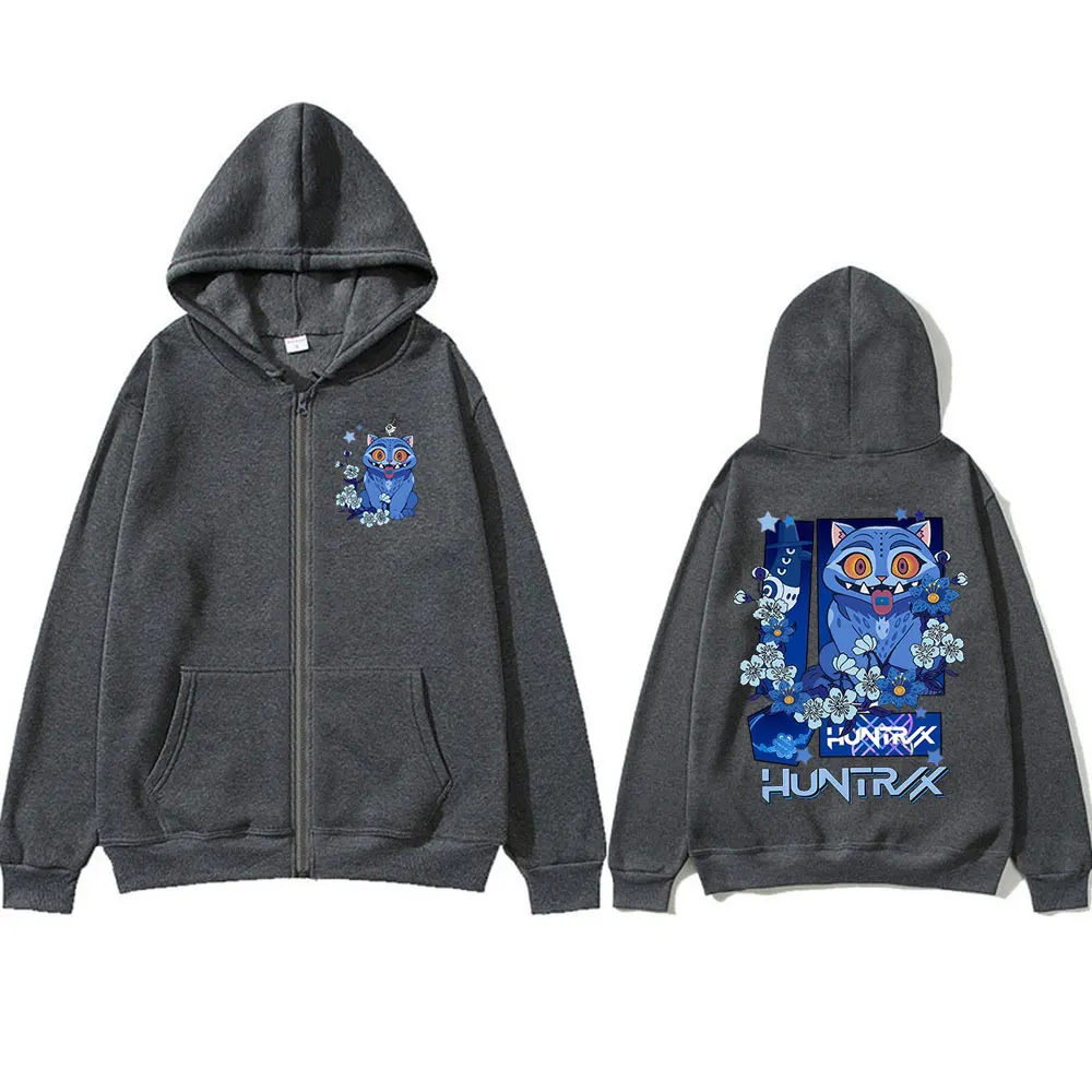 Kpop demon hunters filme derpy tigre zíper hoodies moda hip hop zip up moletom com capuz roupas das mulheres dos homens pulôver jaqueta