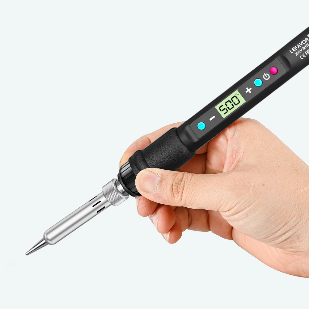 LF 80 ワットデジタルディスプレイはんだごて溶接セット C/F スイッチング校正温度 100-500C ホーム修理 DIY はんだセット