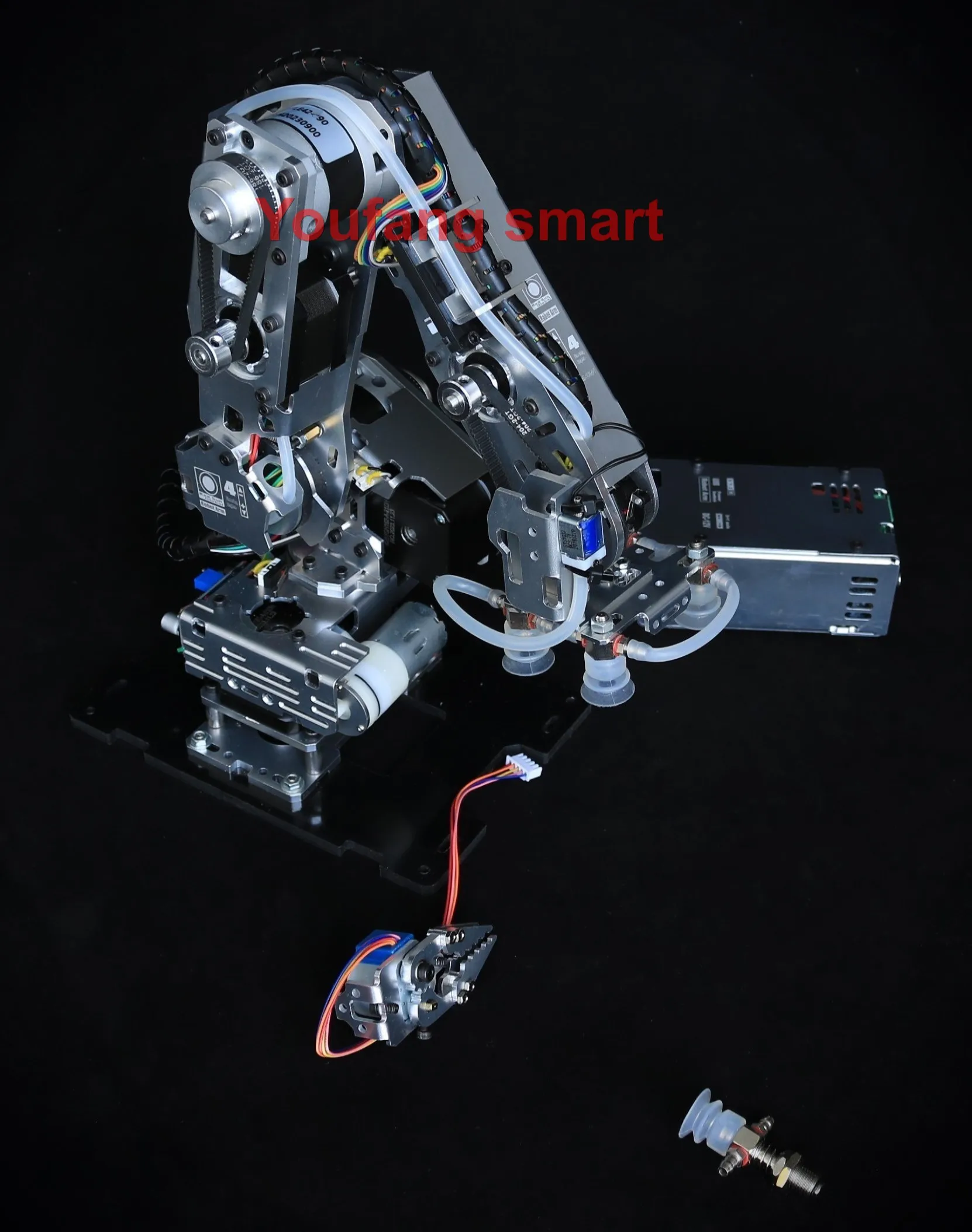 4 Axis Stepping Robotic Arm with Suction cup Pump Stepper Motor for Arduino 2560 Robot DIY Kit Industrial 4 Dof Metal Model Claw