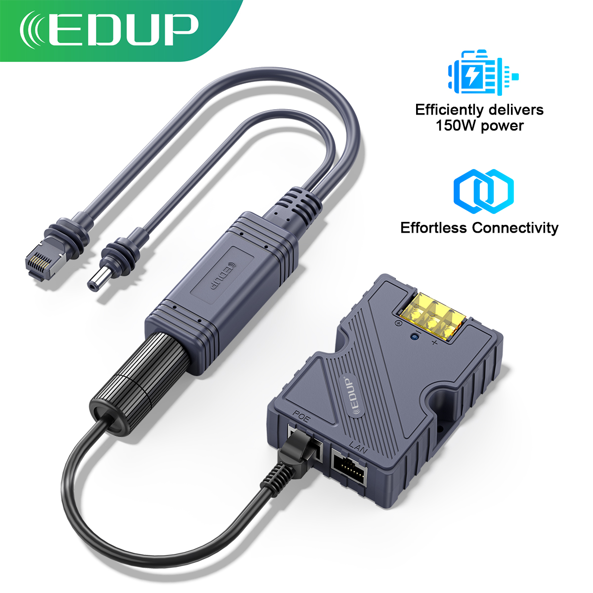 EDUP Starlink Mini 150 Вт POE и 100 Вт изолированный гигабитный разветвитель POE с интерфейсом постоянного тока и RJ45 1000 Мбит/с для портативного мини-кушельного устройства