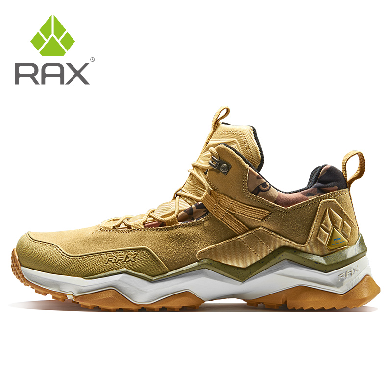 Rax เดินป่ารองเท้าผู้ชายกันน้ํา Trekking รองเท้าน้ําหนักเบา Breathable กีฬากลางแจ้งรองเท้าผ้าใบสําหรับชายรองเท้าหนังปีนเขา