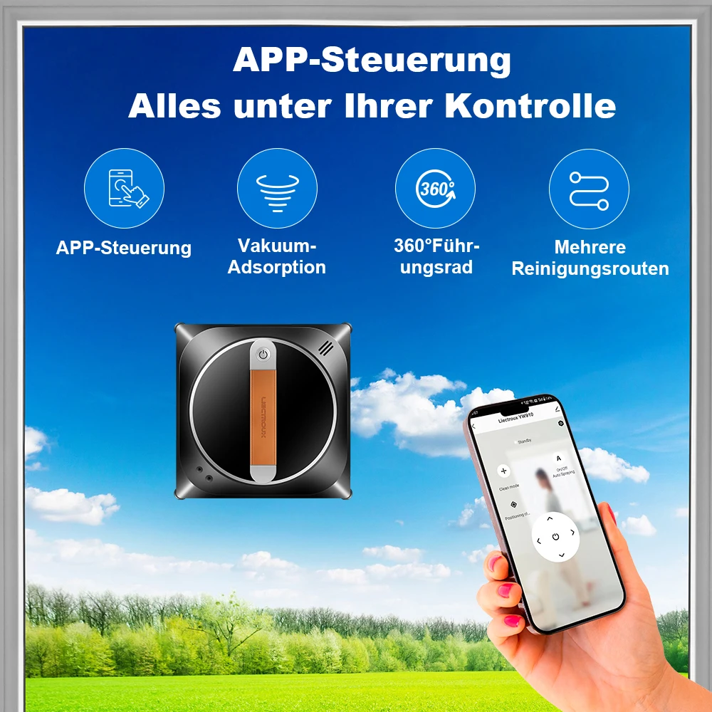 ( Promo-Code: EUEU03)Fensterreinigungsroboter Liectroux YW910, doppelter Wassersprüher, intelligenter Glas-Nasswischer, Boden-Fenster-Wand-Roboter-Staubsauger, randloses Arbeiten, AI-Karten-Route, App&Fernsteuerung
