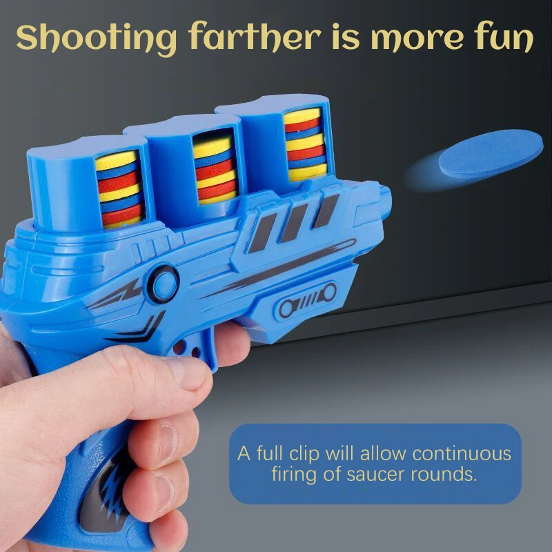 Soft Bullet ปืนของเล่นเด็กปืนบินของเล่นความปลอดภัย EVA Soft Bullet Foam Disc Launcher ปืน Parent-Child Interaction เกมของเล่น