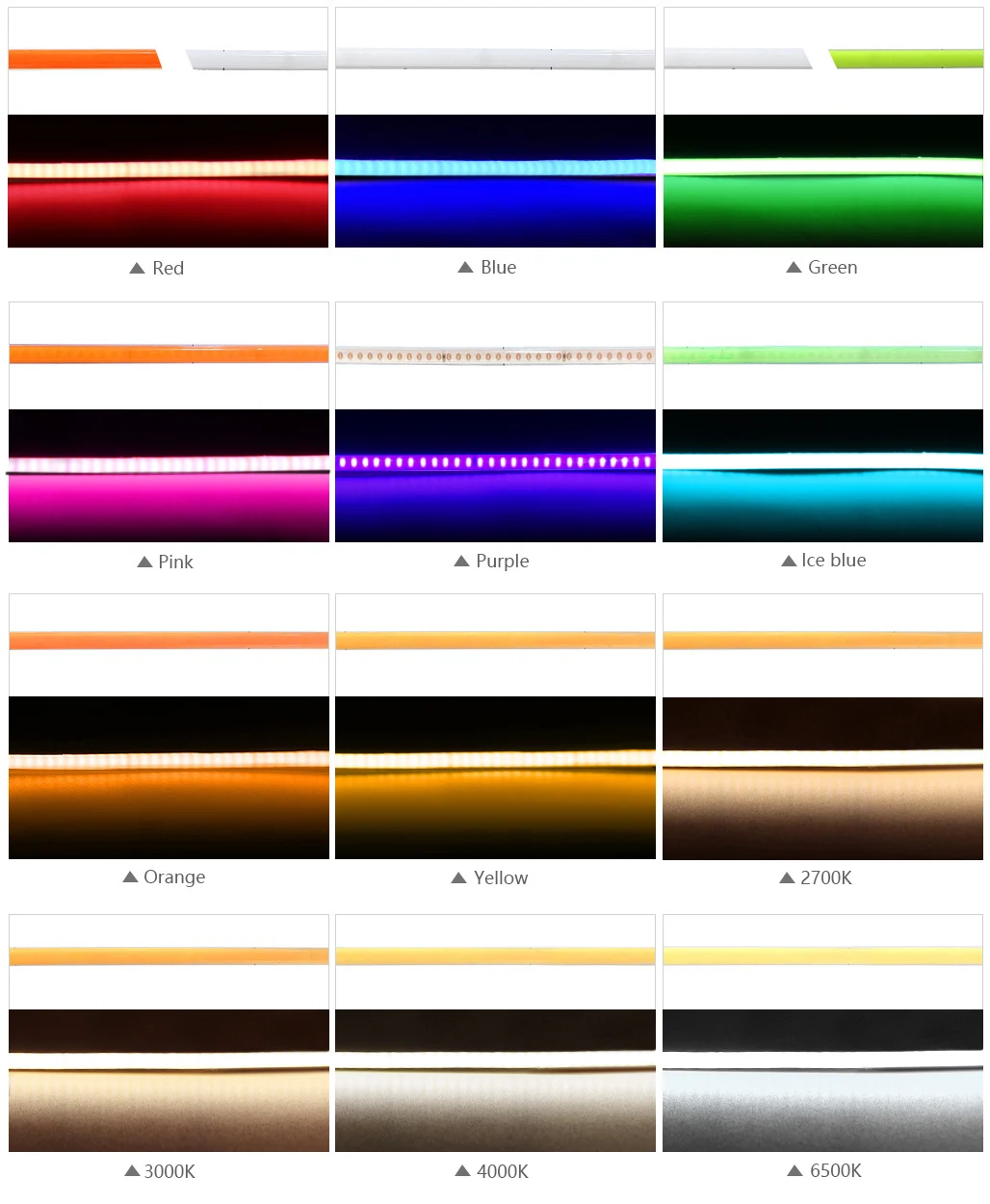 OCONA DC 12V 24V Super Sottile 4mm Multi-Colore COB LED Luci di Striscia Per Cabinet Auto FAI DA TE 480LED Blu/Rosa/Rosso/Viola nastro LED