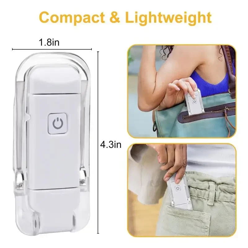 Mini Light Reading Clip Light LED Small Night Light USB Charging Adjustable Brightness Eye Protection Portable