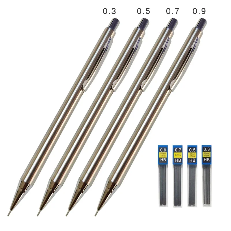 0.3/0.5/0.7/0.9/1.3/2.0Mm Cơ Bút Chì Công Sở Trường Viết Tranh Nghệ Thuật Dụng Cụ kim Loại Tự Động Bút Chì Sáng Tạo Văn Phòng Phẩm
