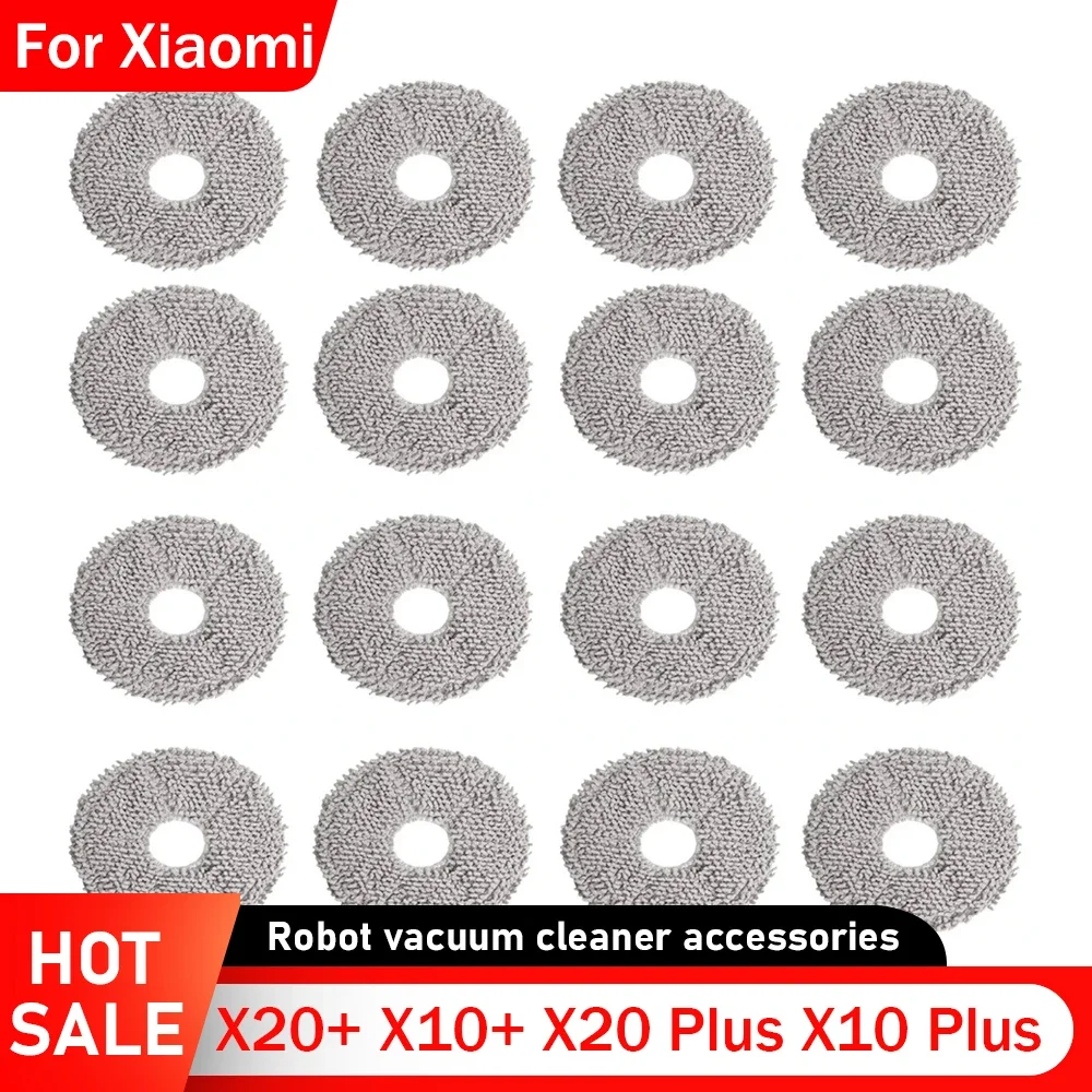 Paño de mopa duradero, accesorios compatibles para Xiaomi X20 + X10 + X20 Plus X10 Plus, piezas de repuesto para Robot aspirador, 16 Uds.
