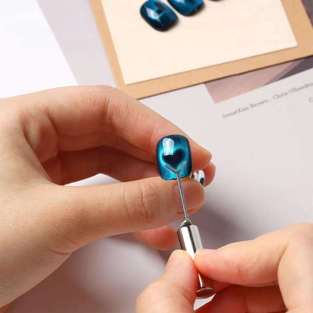 Herramienta auxiliar magnética en forma de corazón de amor, 1/2/4 unidades, para combinar con imán para uñas, chupar ojos de gato, formas de corazón, efecto de Gel para uñas, herramienta DIY