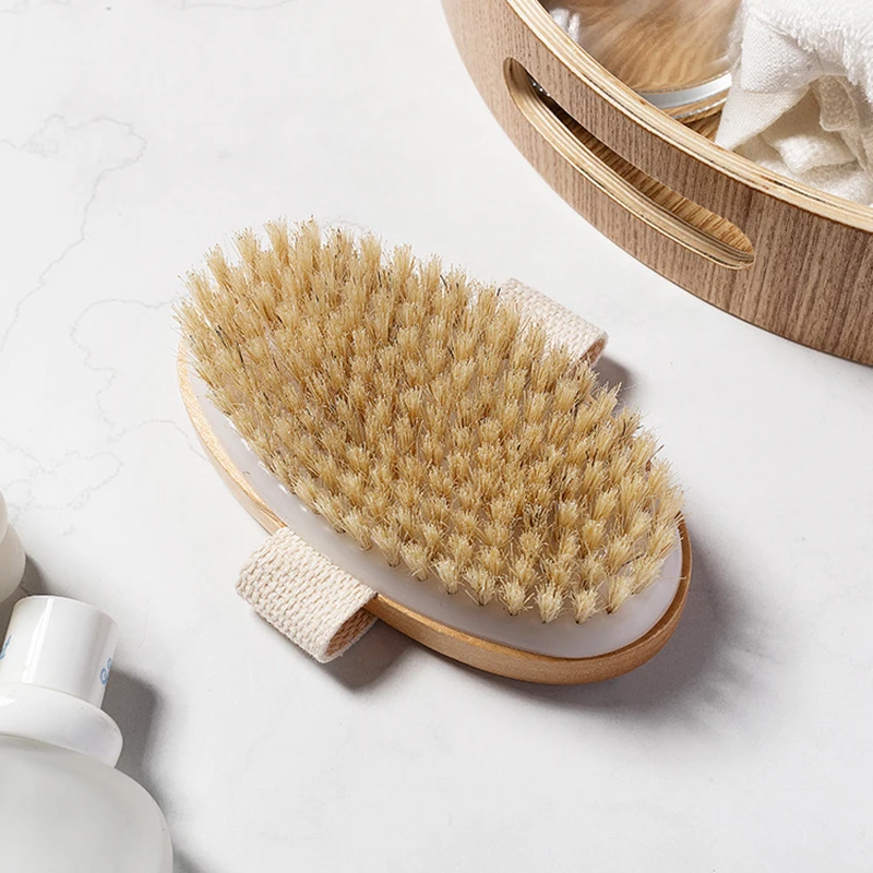 Brosse à Poils Naturels pour Peau Sèche, Ohio eur de Bain pour le Corps