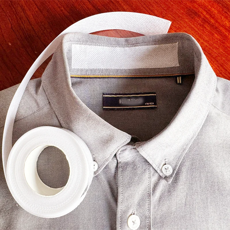 Almohadilla absorbente de sudor para cuello de 8m, almohadillas transpirables autoadhesivas desechables, pegatina absorbente para sombrero y camiseta blanca