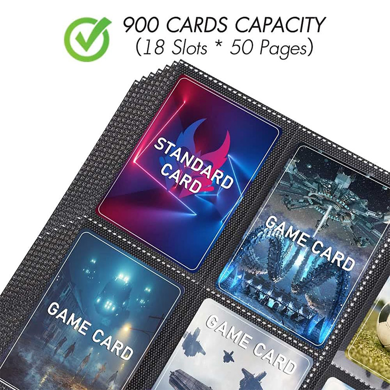 Carpeta de fundas para tarjetas comerciales con 900 bolsillos, fundas para carpetas de tarjetas de béisbol aptas para carpeta de 3 anillas, Protector de tarjetero