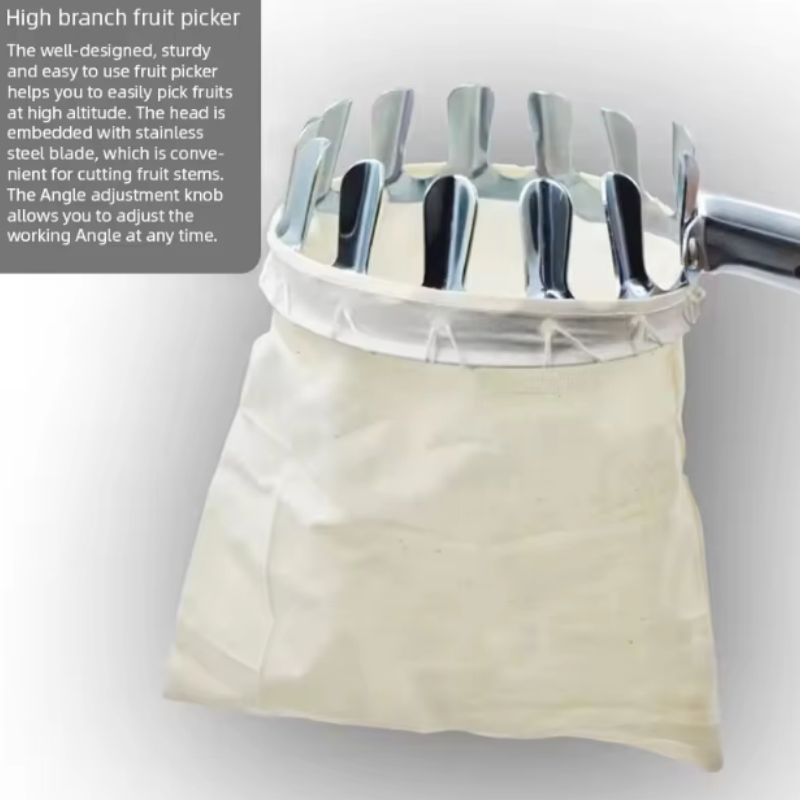 1pc Fruit Picker Tool, Metal Cherry Picker Tool, Fruit Picker Basket Head,Fruit Harvester Attachment Garden Hardware Tools