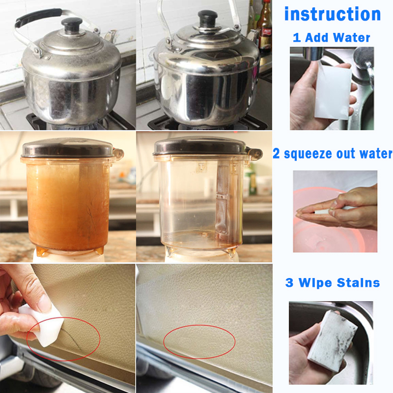 100 Cái/lốc Magic Bọt Biển Tẩy Trắng Melamin Bọt Biển Rửa Chén Bếp Phòng Tắm Công Sở Bụi Vệ Sinh Dụng Cụ 100*60*20Mm