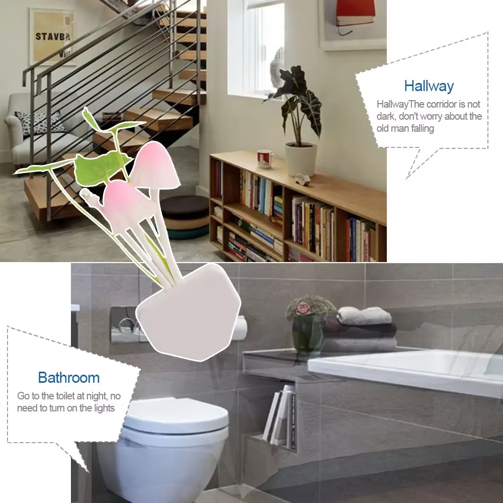 Neuheit Pilz Pilz Nachtlicht Lichter 3 Bunte Eu Luminaria Induktions Dekoration Stecker Gras Traum Sensor 85-265V Us