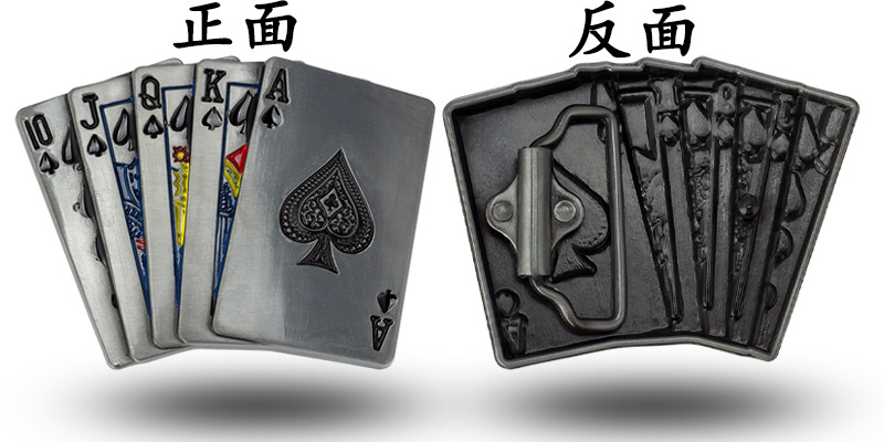 Flush Straight Poker Gürtelschnalle Royal Punk Style Rockmusik Bekleidungszubehör