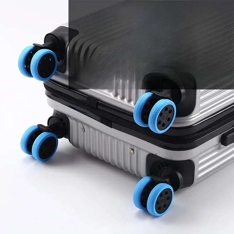 4Pcs Luggage Wheel Covers, Silent Protector Shoes for Noise Reduction & Wear Prevention, Travel Suitcase Accessories