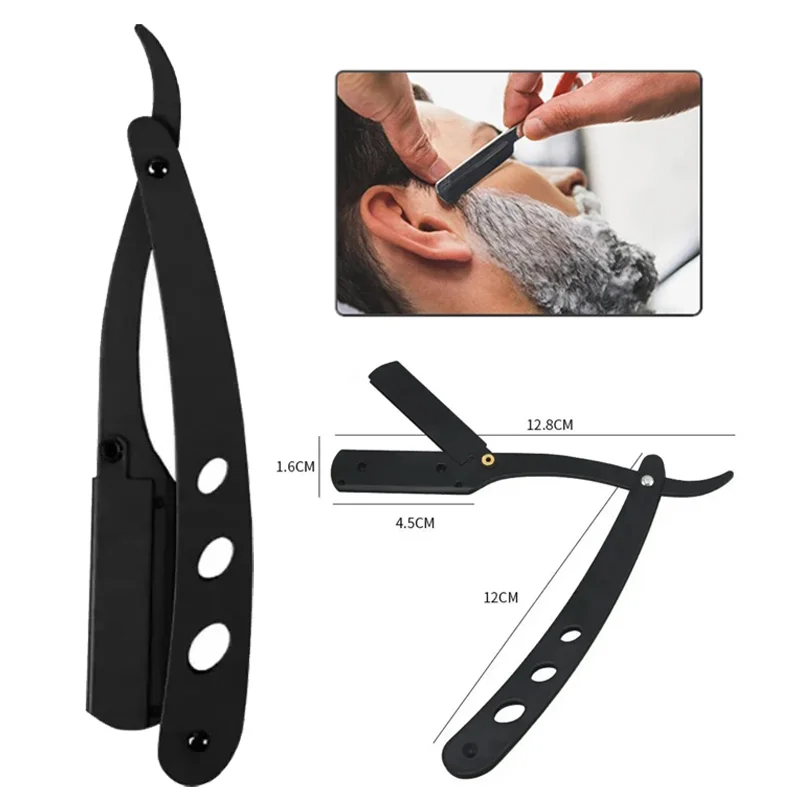 Barbiere Rasoio interamente in acciaio Trimmer in acciaio inossidabile Portacoltelli manuale Rasoi Parrucchiere Rasatura Portacoltelli per rifinitura del viso
