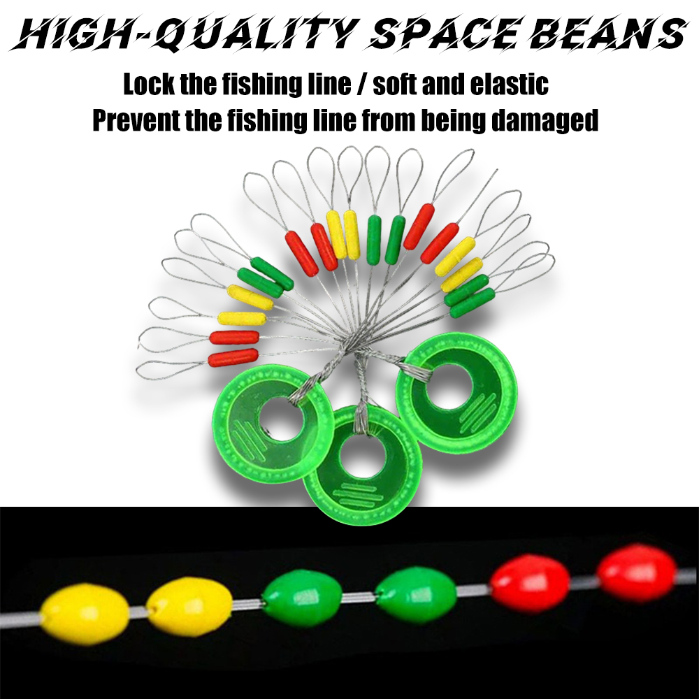 600pcs 100 Groups Space beans Fishing Float Fishing Accessories Fishing Goods Fishing Equipment Carp Fishing Fishing Float Stop
