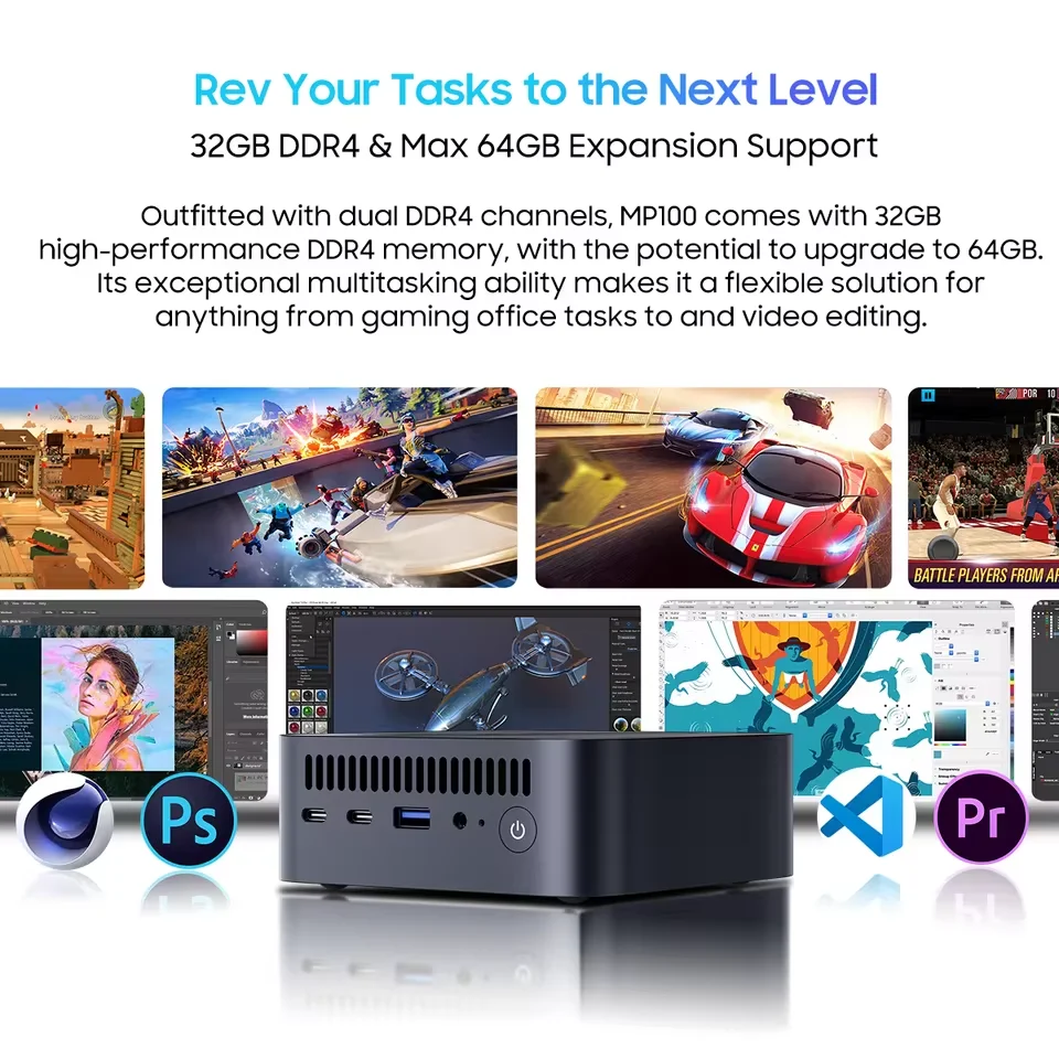 Blackview MP100 NOWY Mini PC AMD R7 5825U Windows 11 Home 8-rdzeniowy 16-wątkowy 32 GB DDR4 1 TB SSD WiFi 6 Mini komputer PC BT5.2