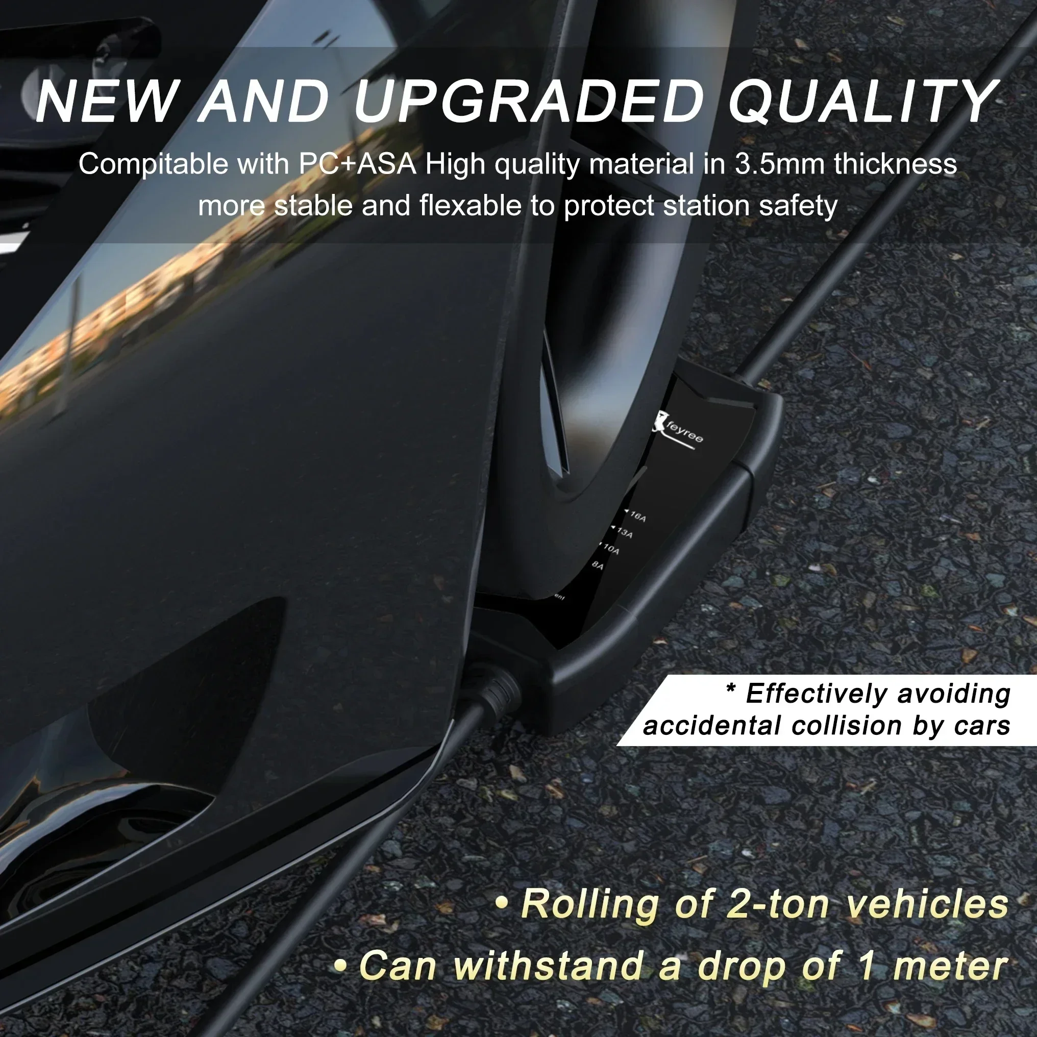 Feyree-電気自動車用ポータブル充電ステーション,タイプ2,3.5kw,16a,1相ev充電器,調整可能な電流,5mケーブル