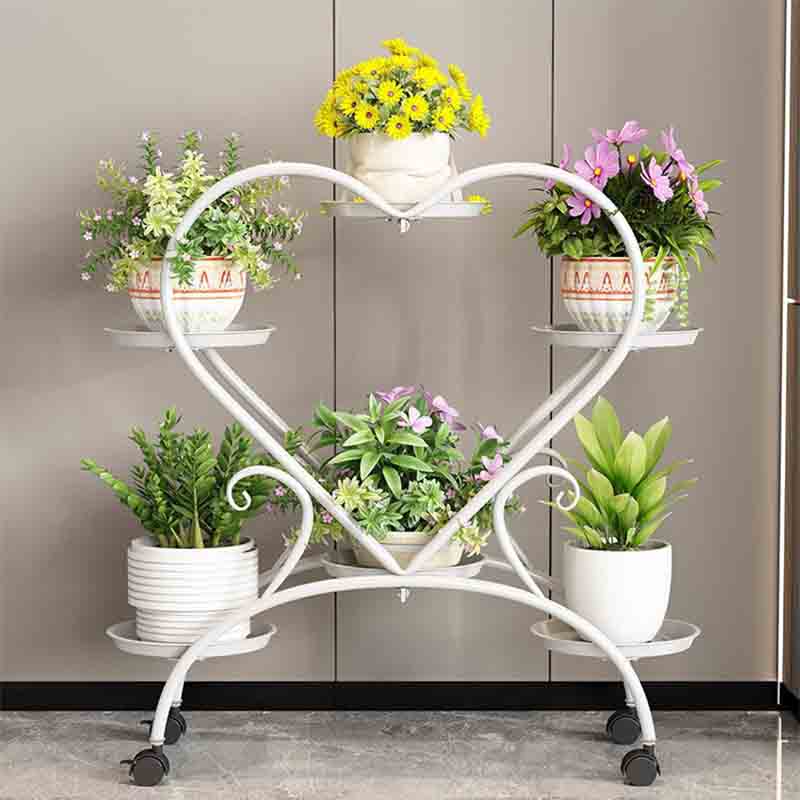 Soporte de Metal para plantas de 6 macetas, estante de exhibición para macetas, estantes para macetas, estante de almacenamiento interior para el hogar, balcón, sala de estar, Patio y jardín