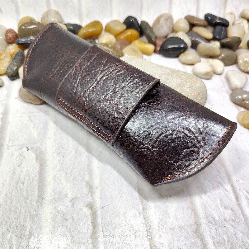 Blongk-estojo de couro genuíno para óculos de sol, bolsa portátil, para homens e mulheres, com cinto, yjhd-55