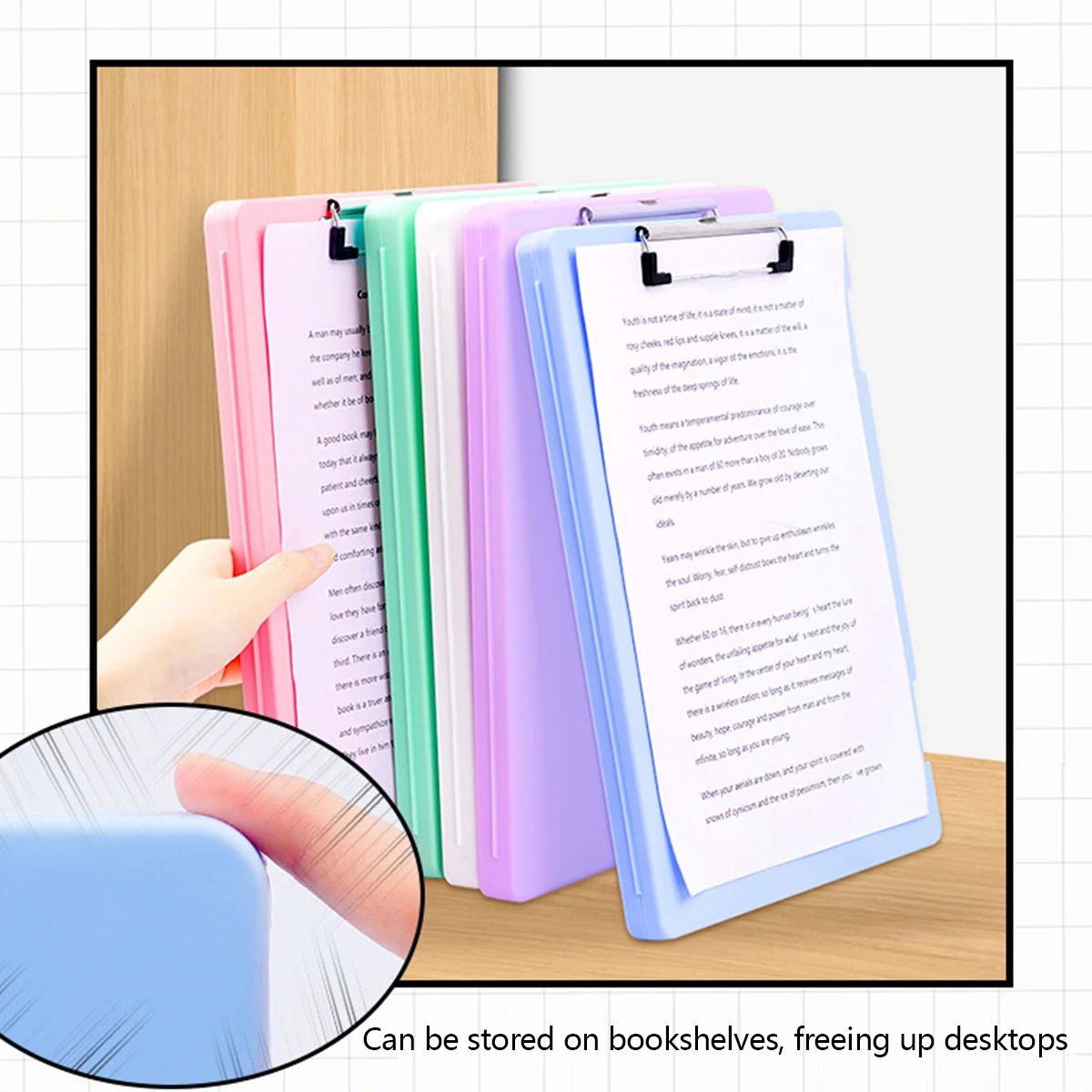 Large-Capacity A4 Clipboards File Folder Box Sturdy Plate Clip Design Multi-functional for Efficient Paper Storage for Students